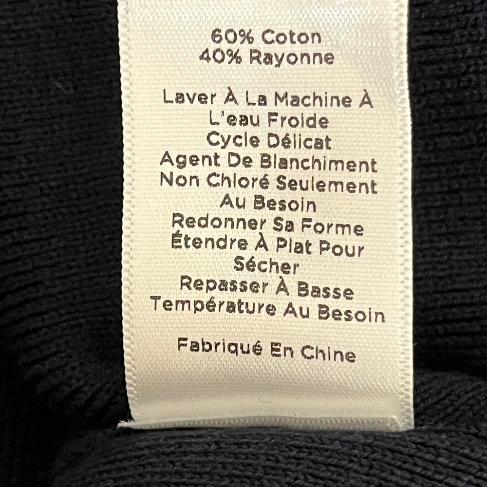 Talbots Navy Blue Knit Shell Top Medium Scoop Neck Cap Sleeve Nautical Preppy - Picture 7 of 7